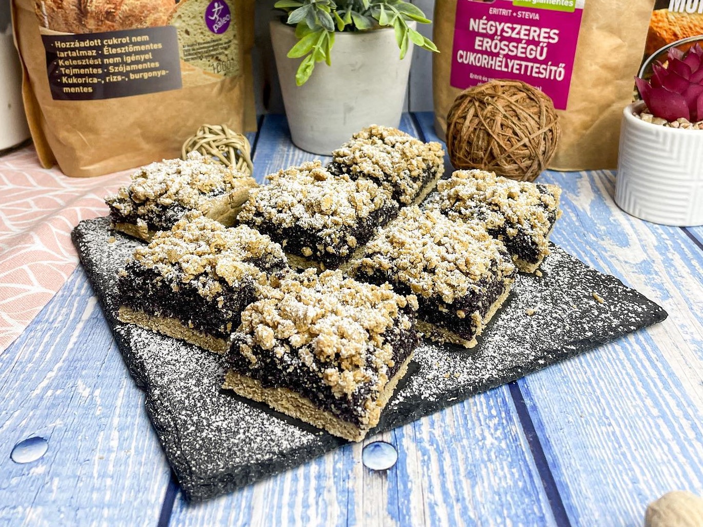 gluténmentes mákos morzsa pite recept